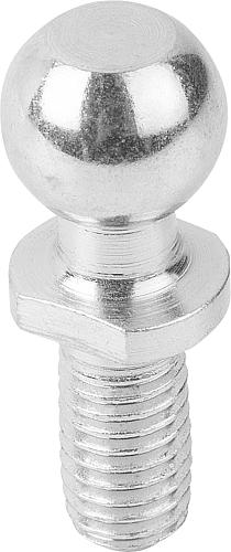 Kugelzapfen für Winkelgelenke M05, Form:C Stahl, D1=8 - K0713.0805 - bekommst Du bei HUG Technik ♡