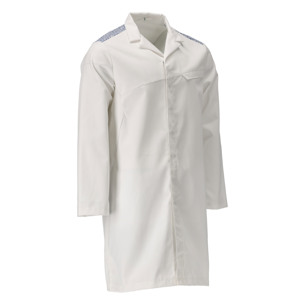 MASCOT® FOOD & CARE Kittel, lang  Gr. 2XL, weiß/azurblau - direkt bei HUG Technik ✓