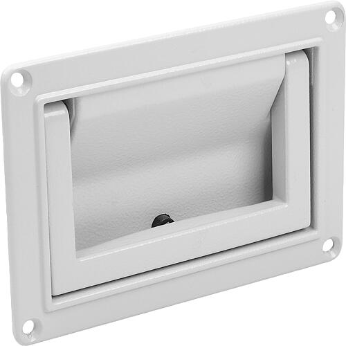 Schalengriff klappbar, anschraubbar, Form:A, Rastend, L1=130, L=109, H=91, H1=79, X1=118 Aluminium grau RAL7035 - K1795.07911812