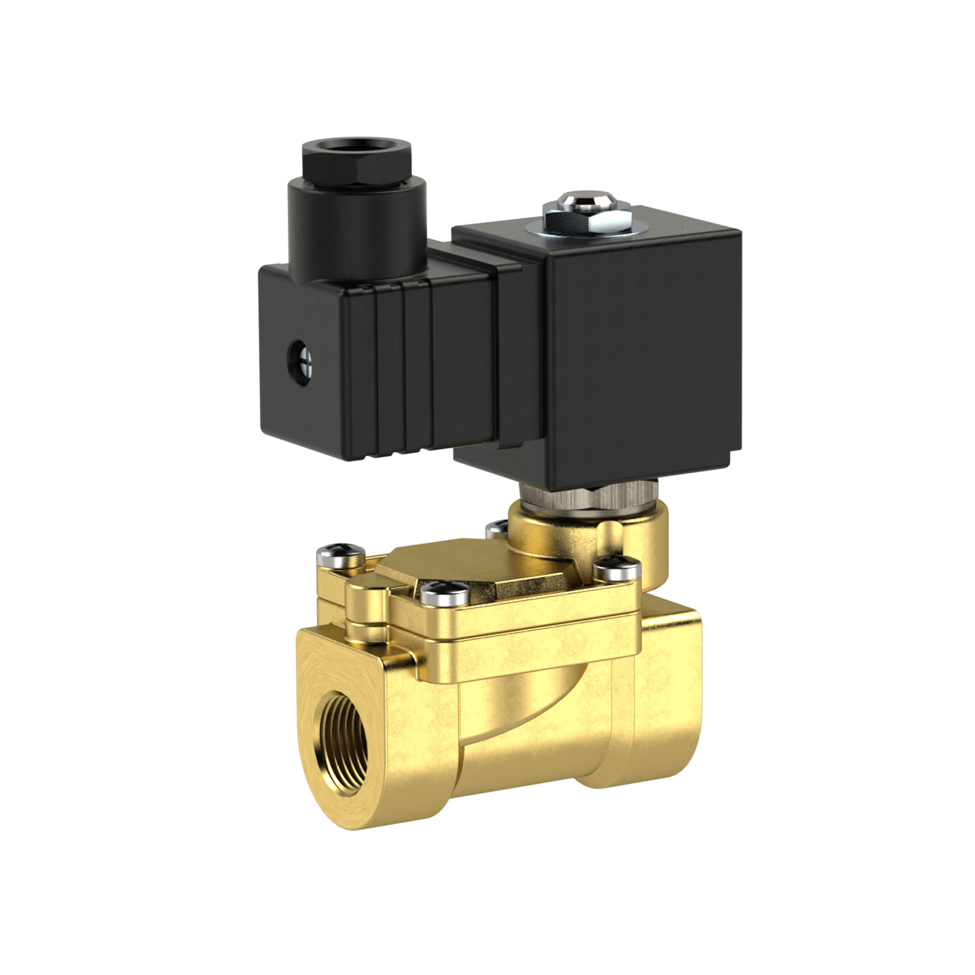 2/2-Wege-Magnetventil, Messing, NO, vorgesteuert, 24V DC, 8W(11W), NBR, G1 1/2, PN0,2-10bar - erhältlich bei ☆ HUG Technik ✓