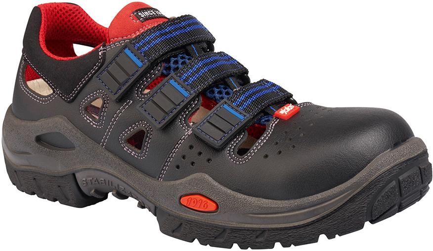 JALAS® Sicherheitssandale 3800R Respiro, S1, SRB, schwarz-rot-blau - gibt’s bei HUG Technik ✓