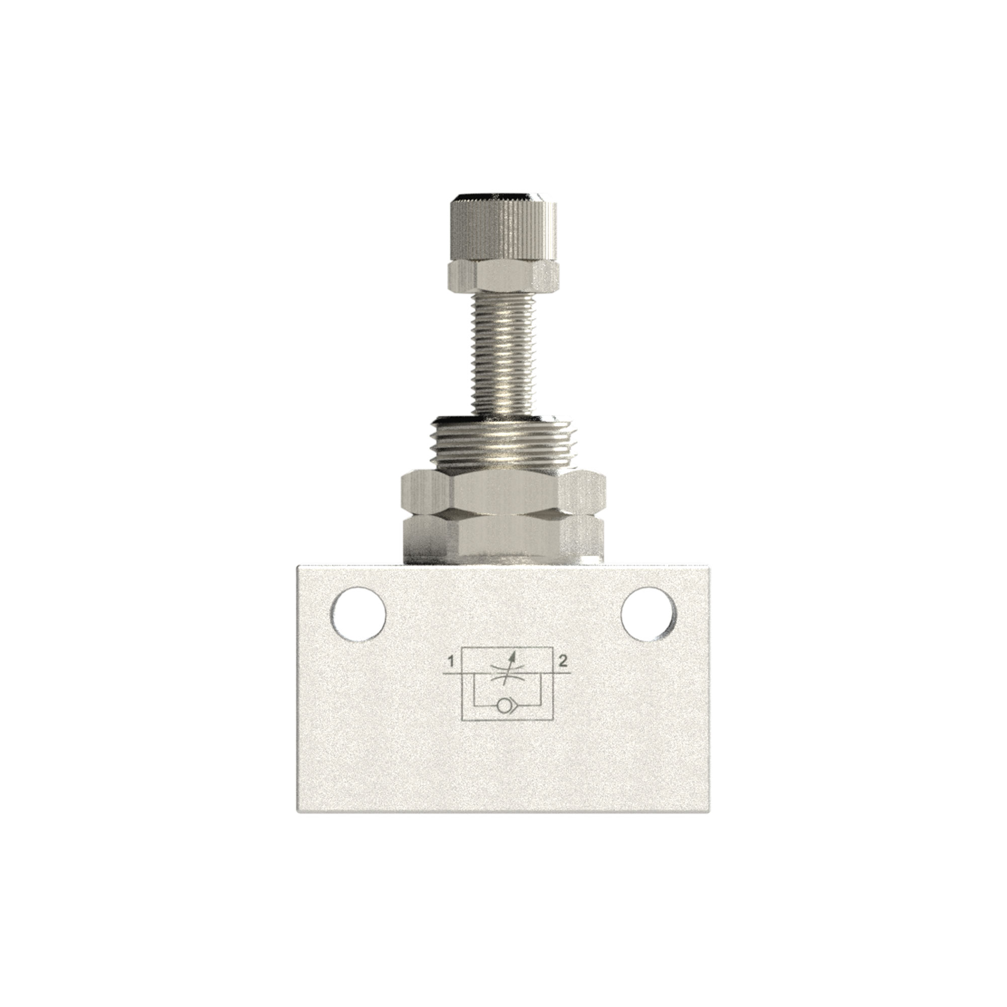 Drosselrückschlagventil, in Blockform, Alu eloxiert, G 1/4 - erhältlich bei ❣ HUG Technik ✓