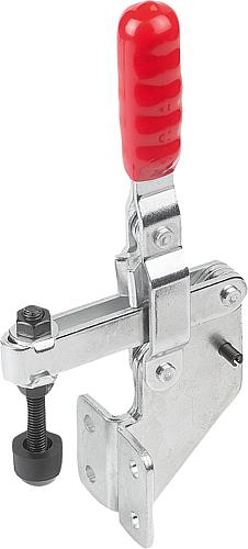 Schnellspanner Standard L=79 Stahl, Fuß abgewinkelt, Komp: Kunststoff, Komp: rot, F2=2000 - K1259.02000 - gibt’s bei ☆ HUG Technik ✓