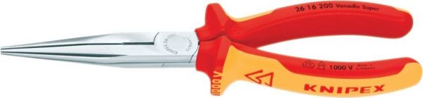 KNIPEX® Storchschnabelzange VDE, gerade mit Mehrkomponenten-Griffen 200 mm - bei HUG Technik ✭