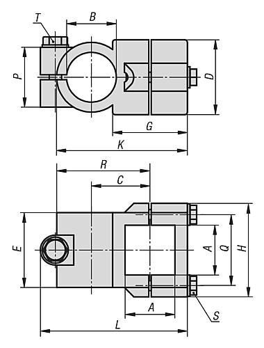 Rohrverbinder Kreuzstück Aluminium, Komp:Stahl, A=30,2, B=30,1 - K0474.53030 - erhältlich bei ✭ HUG Technik ✓