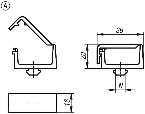 Kabelhalter mit Hammer, Form:A Polyamid, schwarz, Typ B - K1280.1208 - direkt bei HUG Technik ✓