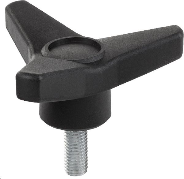 Dreisterngriff Außengewinde M08, Form: L, D=85 - K1083.48508X30 - gibt’s bei ☆ HUG Technik ✓