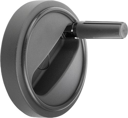 Handrad ohne Nut Gr.1 D1=80 Thermoplast, umlegbar, Komp: Thermoplast, D=10 - K0258.108010 - kommt direkt von HUG Technik 😊