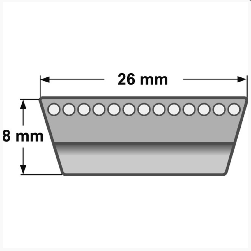 Concar Breitkeilriemen 26 x 8 mm Skizze