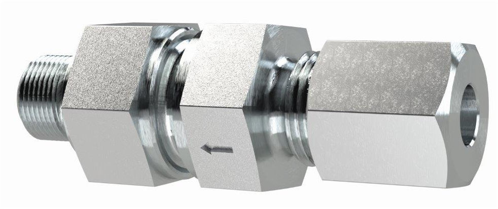 Rückschlagventil G1 AG, Rohr-AD 25, PN 250, Stahl verzinkt, Ausführung Schneidring zum Gewinde, schwer - kommt direkt von HUG Technik 😊