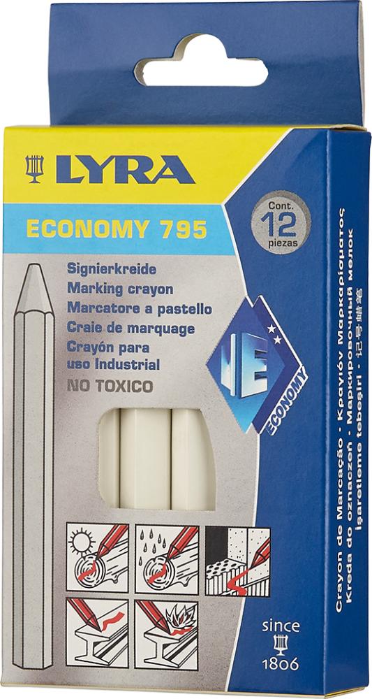 LYRA Signierkreide sechseckig Nr.795 weiß, 12 Stück - erhältlich bei ✭ HUG Technik ✓