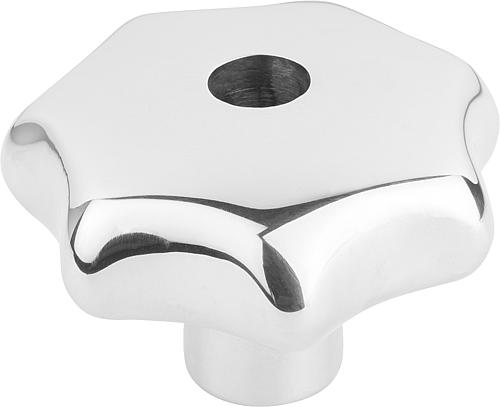 Sterngriff poliert D1=32, Form: B Edelstahl, D4=6 - K0150.232062 - bei HUG Technik ☆