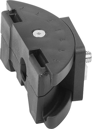 Adapter, schwenkbar, L=46,1, B=88, H=40, B1=51, BN=8/10, Polyamid schwarz - K1630.510 - kommt direkt von HUG Technik 😊