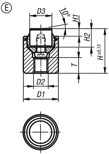 Pendelauflage mit O-Ring M06 D1=17, Form:E Vergütungsstahl, auswechselbare Einsätze, Komp:Edelstahl - K0285.217X022 - kommt direkt von HUG Technik 😊