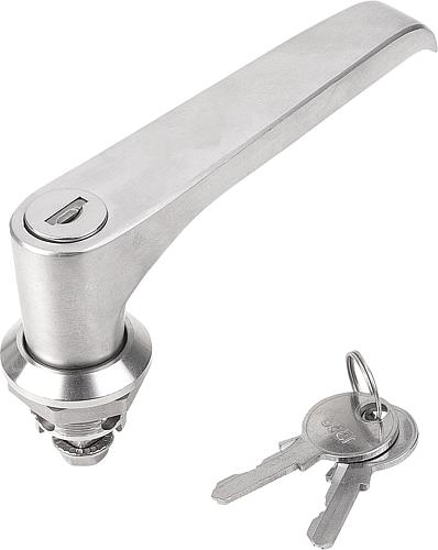 Drehriegel mit L-Griff abschließbar, Edelstahl 1.4401 - K1359 - bei HUG Technik ✭
