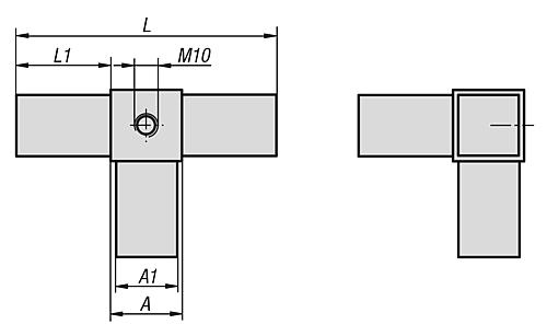 Steckverbinder T-Stück mit Abgang+Gewinde Polyamid, Komp:Stahl - K0624.125151210 - direkt bei HUG Technik ✓