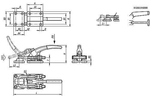 Bügelspanner L1=22,8 Stahl, mit Gegenhalter, Komp: rot - K1268.016000 - gibt’s bei HUG Technik ✓