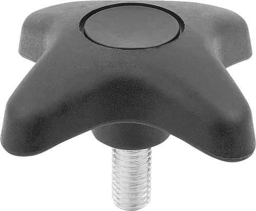 Kreuzgriff L=20, Form: L Thermoplast, soft, Komp: Stahl - K0613.5108X20 - direkt bei HUG Technik ✓