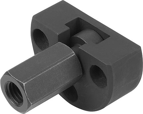 Schnellsteckkupplung mit Radialversatzausgleich M06 Stahl, mit Anschraubflansch - K0710.06 - bei HUG Technik ✭