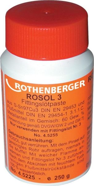 ROTHENBERGER Weichlötpaste Rosol 3 250g Flasche - bei HUG Technik ✭