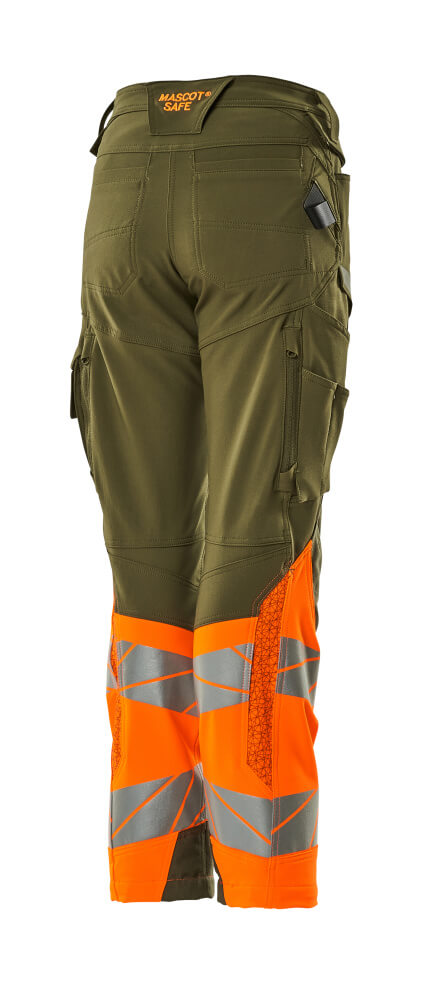 MASCOT® ACCELERATE SAFE Hose mit Knietaschen  Gr. 76/C34, moosgrün/hi-vis orange - erhältlich bei ♡ HUG Technik ✓