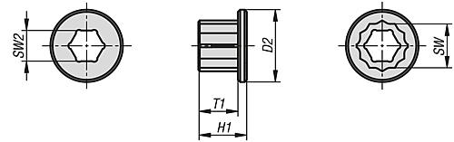 Schoneinsatz für Ringschlüssel Aluminium, natur, SW2=10, SW=13 - K1362.11310 - bei HUG Technik ✭