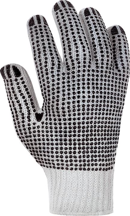 Strickhandschuh ein-/beidseitig genoppt, PES, weiss-schwarz - bei HUG Technik ☆