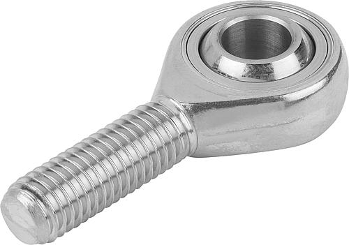 Gelenkkopf mit Gleitlagerung M05X20 Edelstahl, Rechtsgewinde, Komp: Edelstahl, D=5 - K0720.05 - bei HUG Technik ✓