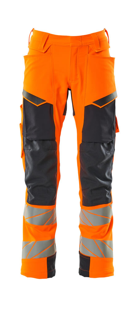 MASCOT® ACCELERATE SAFE Hose mit Knietaschen  Gr. 76/C46, hi-vis orange/schwarzblau - kommt direkt von HUG Technik 😊