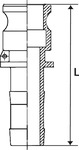 Kamlok-Schnellkupplungsstecker mit Tülle, Typ E, LW 100, Aluminium - bei HUG Technik ✭