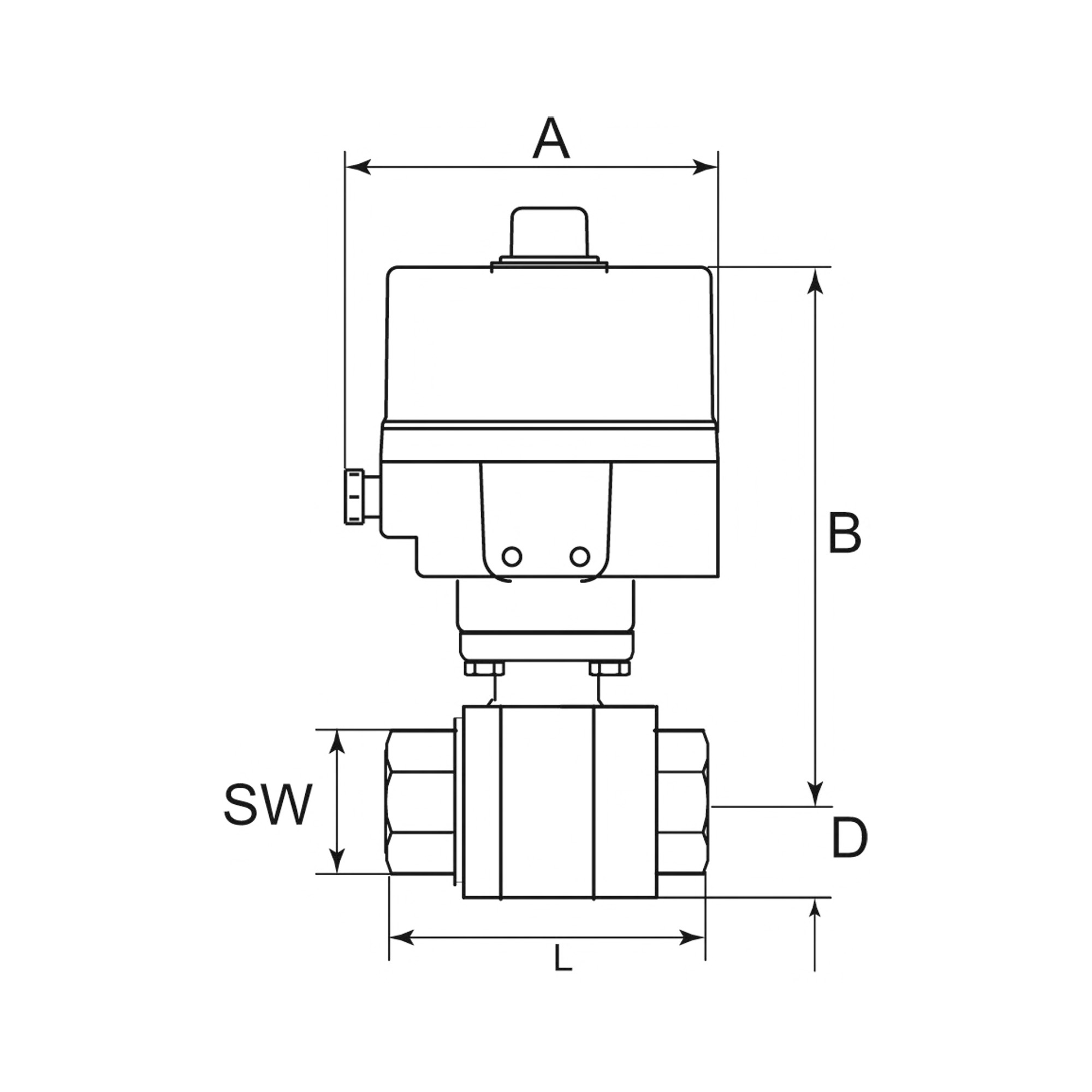 2-Wege-Messingkugelhahn, elektr. Stellantrieb, 24 V DC, Rp 1 1/4 - gibt’s bei ☆ HUG Technik ✓
