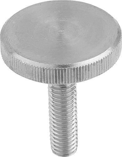 Produktbild Rändelschraube niedrige Form M03X10, L=8, D1=12H=4,5, Edelstahl - K1163.032X10 - gibt’s bei HUG Technik ✓