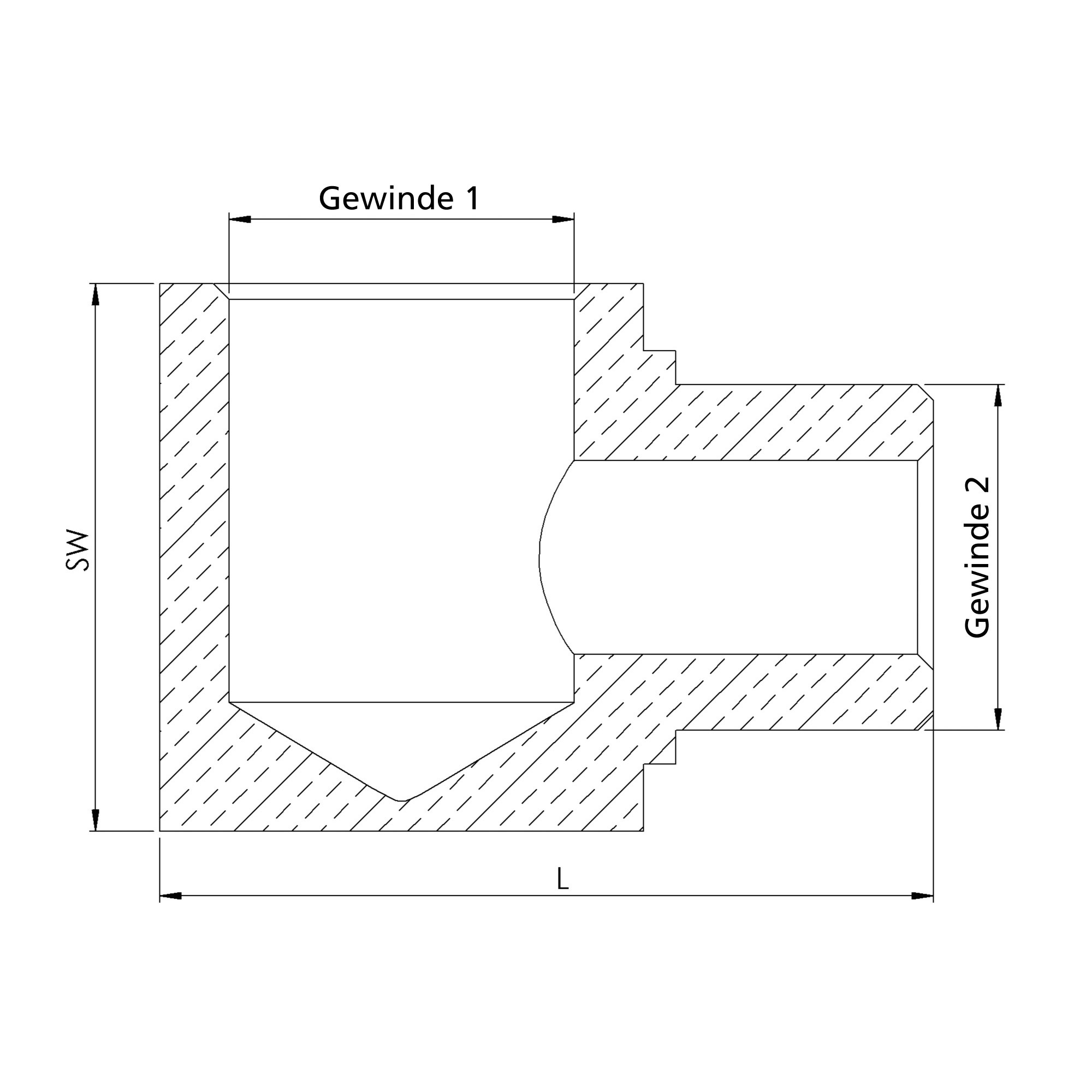 L-Einschraubverteiler, G 1/8, SW 17, Messing - erhältlich bei ✌ HUG Technik ✓