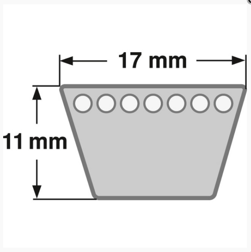 Zeichnung ConCar Keilriemen 17 mm DIN 2215.