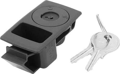 Produktbild Schnappverschluss Schale, Einrastbar, Form:A abschließbar, S=1,3-1,6, Abs schwarz, Komp:Edelstahl - K2011.11326340