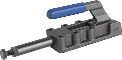 Produktbild Schubstangenspanner Stahl, schwere Ausführung, Komp:Kunststoff, Komp:blau - K0087.0600 - bei HUG Technik ♡