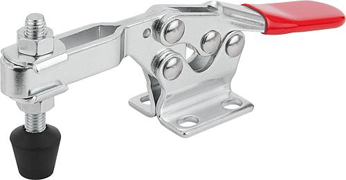 Schnellspanner Standard L=173, Form: C Stahl, Fuß waagrecht, Komp: Kunststoff, Komp: rot, F2=3200 - K1240.033200 - bei HUG Technik ✭