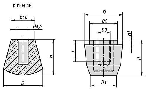 Druckstück Neopren, Komp: Stahl - K0104.06 - erhältlich bei ♡ HUG Technik ✓