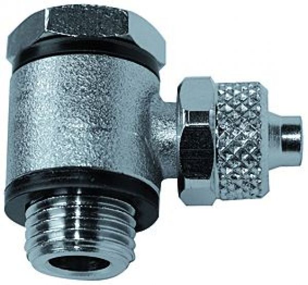 Winkel-Schwenkverschraubung, G 1/4 AG, Schlauch 10/8, SW 17, Messing vernickelt, »value line« - gibt’s bei ☆ HUG Technik ✓