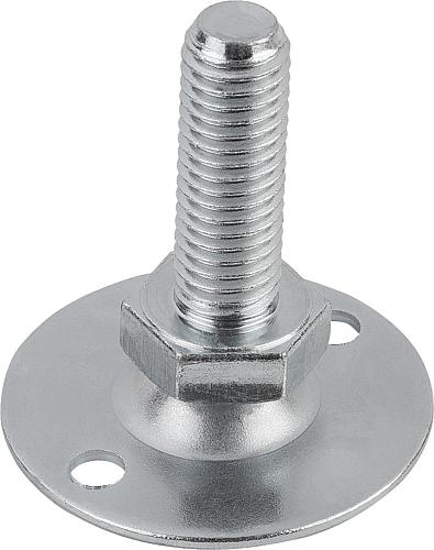 Stellfuß mit Bohrung M08X16 Stahl, D=30 - K0678.13008X016 - direkt bei HUG Technik ✓