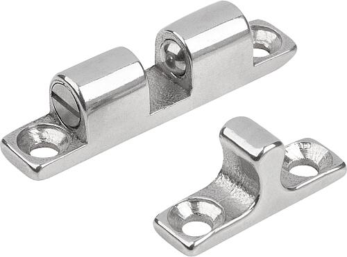 Doppelkugelschnäpper, L=32, B=8, H=9, A=25, Edelstahl 1.4401 gestrahlt, Komp:Kugel aus Edelstahl - K0583.322