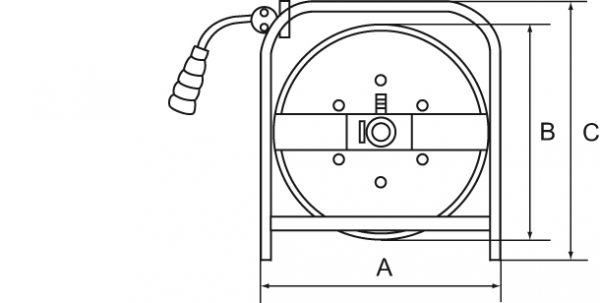Schlauchaufroller, mobiler Einsatz, PU-Schlauch ø 12x8, G 3/8, Länge 50 m - erhältlich bei ✭ HUG Technik ✓