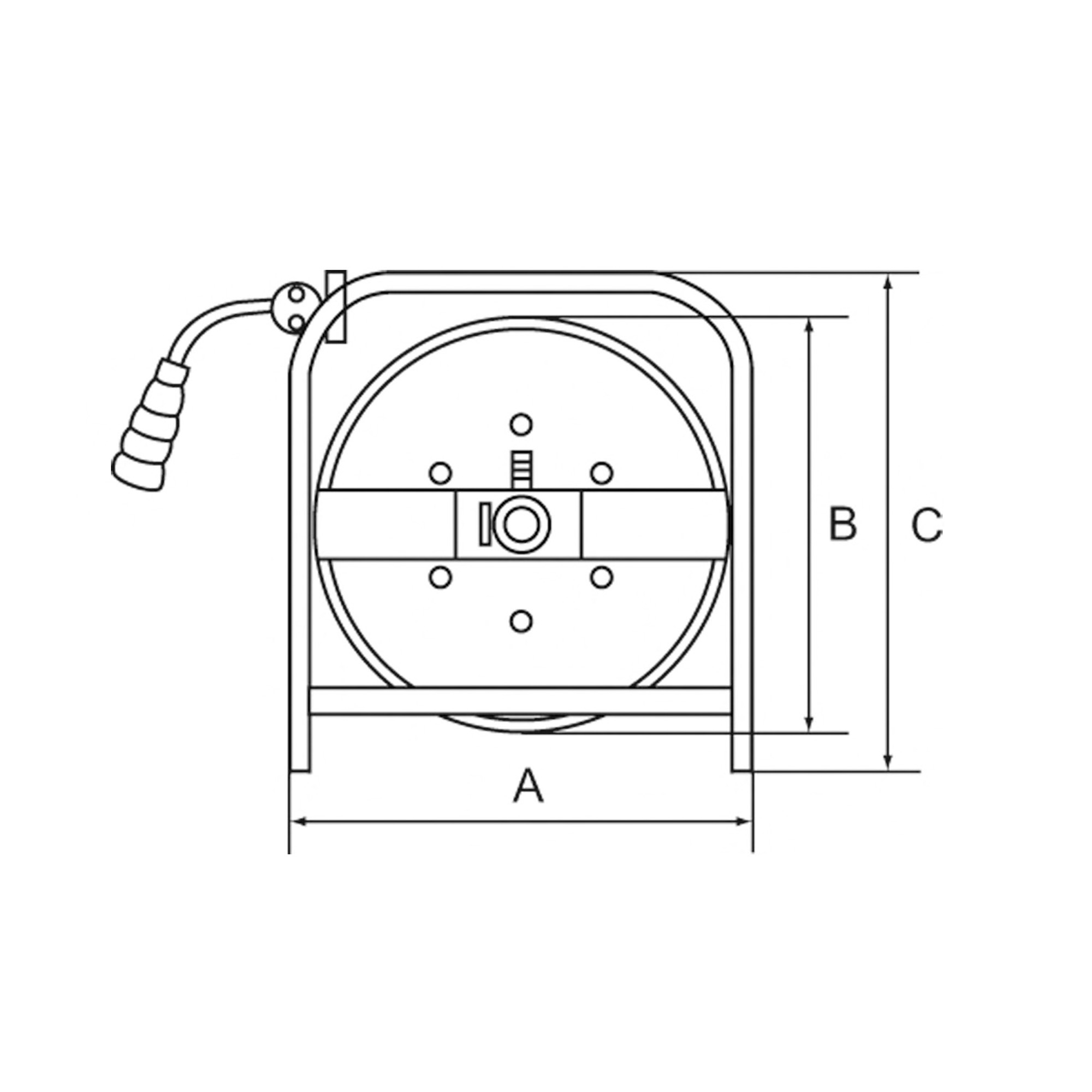 Schlauchaufroller, mobiler Einsatz, PU-Schl. ø 12x8, G 3/8, 50 m - gibt’s bei HUG Technik ✓