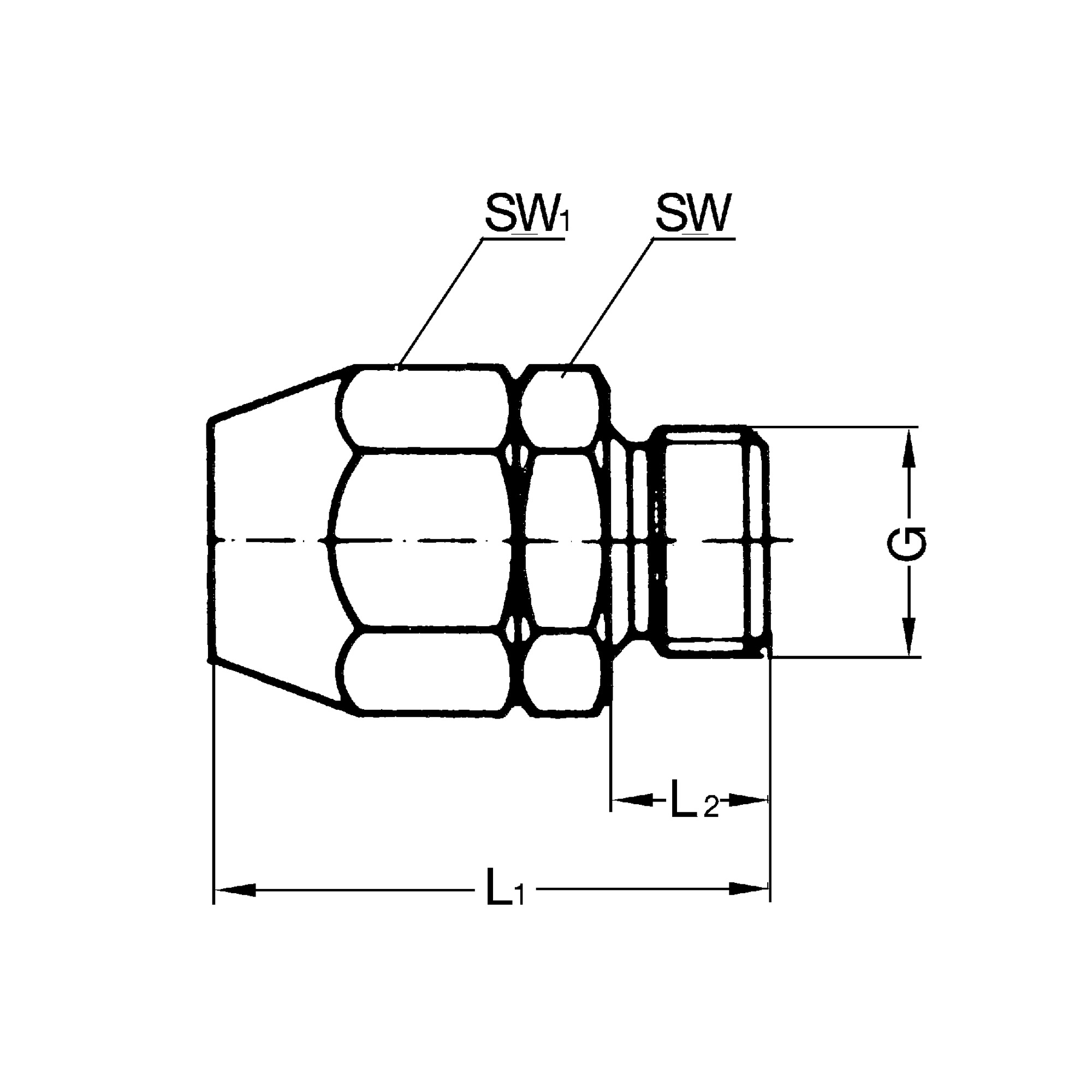 Einschraubverschraubung, Alu, für PVC-Gewebeschlauch 21x12, G 1/2 - bei HUG Technik ♡