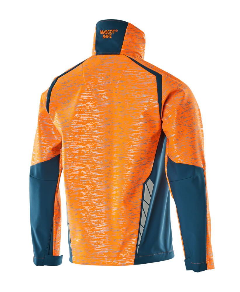MASCOT® ACCELERATE SAFE Soft Shell Jacke  Gr. 2XL, hi-vis orange/dunkelpetroleum - erhältlich bei ✭ HUG Technik ✓