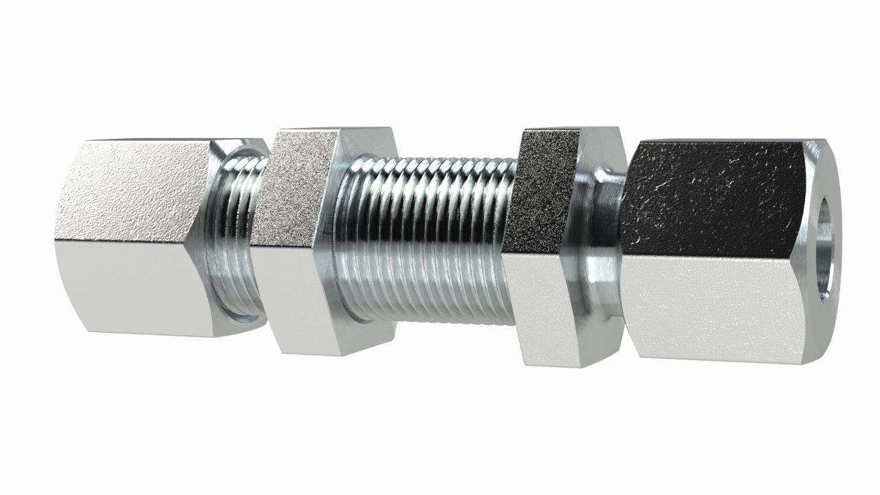 Schottverschraubung gerade, Rohr-Außen-ø 10 mm, Stahl verzinkt - gibt’s bei HUG Technik ✓