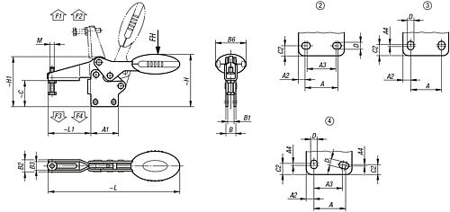 Schnellspanner Standard, Fuß senkrecht, Stahl, Komp: Polyamid Komp: rot RAL3020, M=M05x25 - K0661.005003 - erhältlich bei ♡ HUG Technik ✓