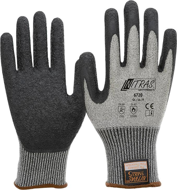 Nitras® Schnittschutzhandschuh »Taeki5«, latexbeschichtet, grau-schwarz - bei HUG Technik ✭