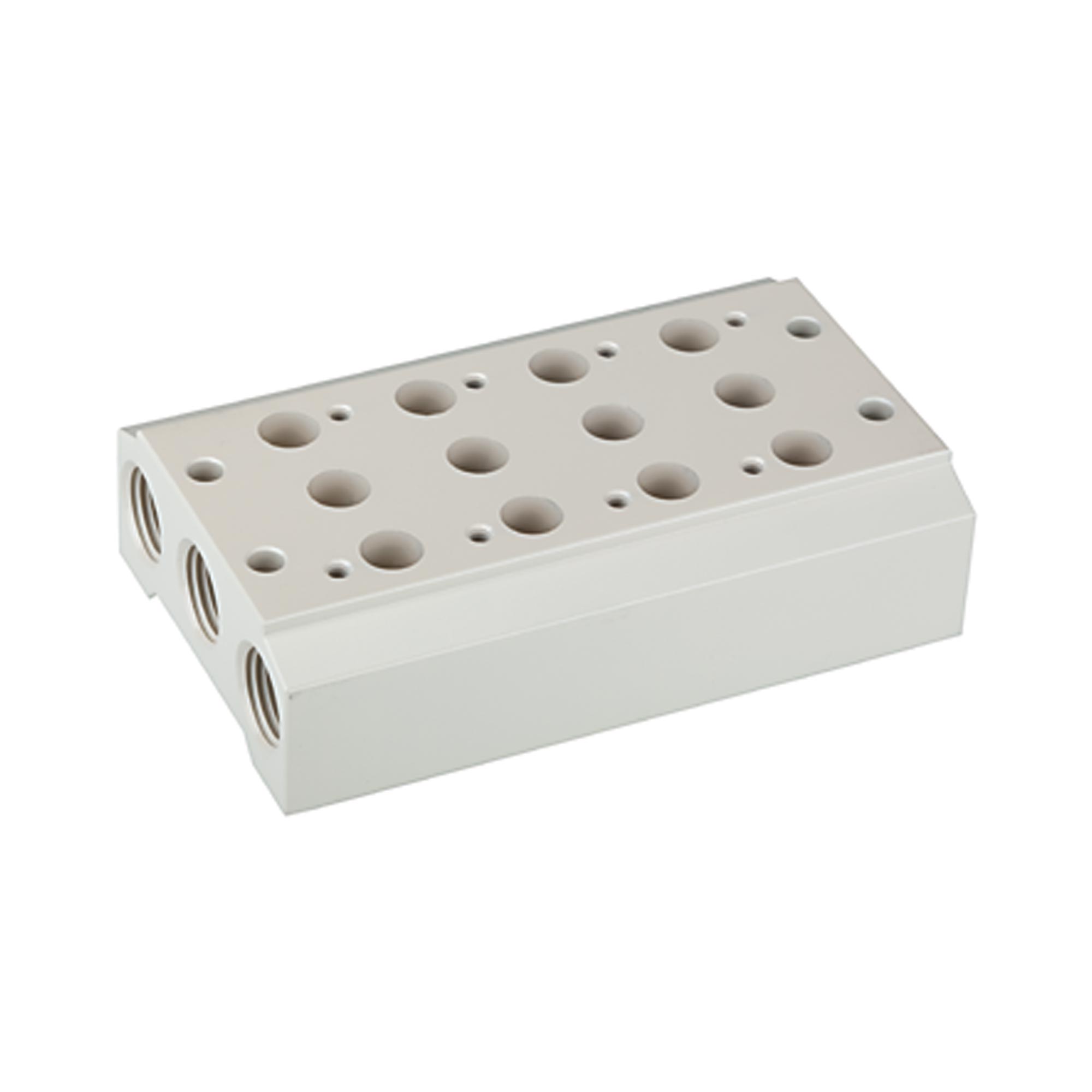 Mehrfach-Grundplatte für 5/2-5/3-Wegeventile, 5 Pos., M5, G 1/8 - bei HUG Technik ✭