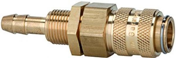 Schnellverschlusskupplung NW 5, Tülle LW 4, M10x1, Messing blank - erhältlich bei ♡ HUG Technik ✓